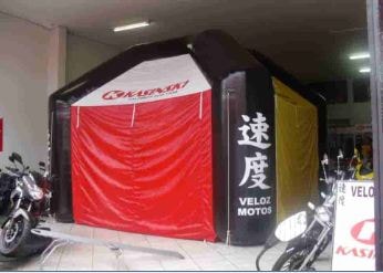 tenda inflavel loja de motos